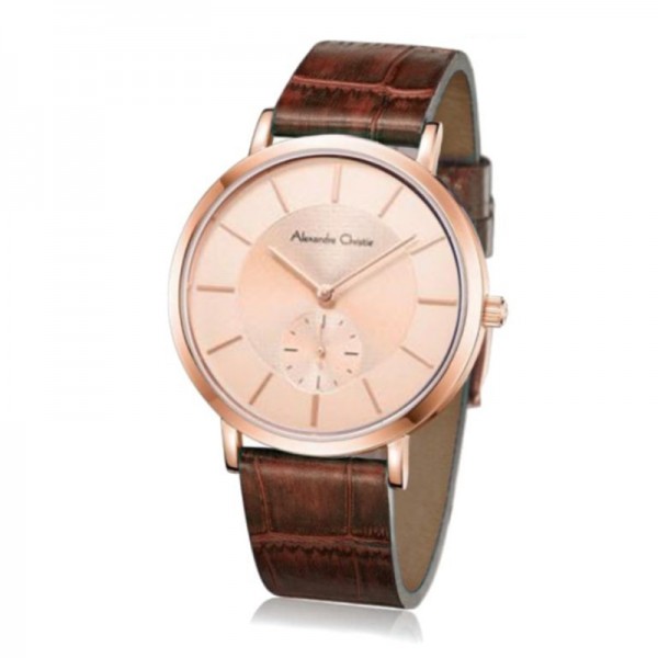 Alexandre Christie AC 8575 Full Rosegold Leather LSLRGRG